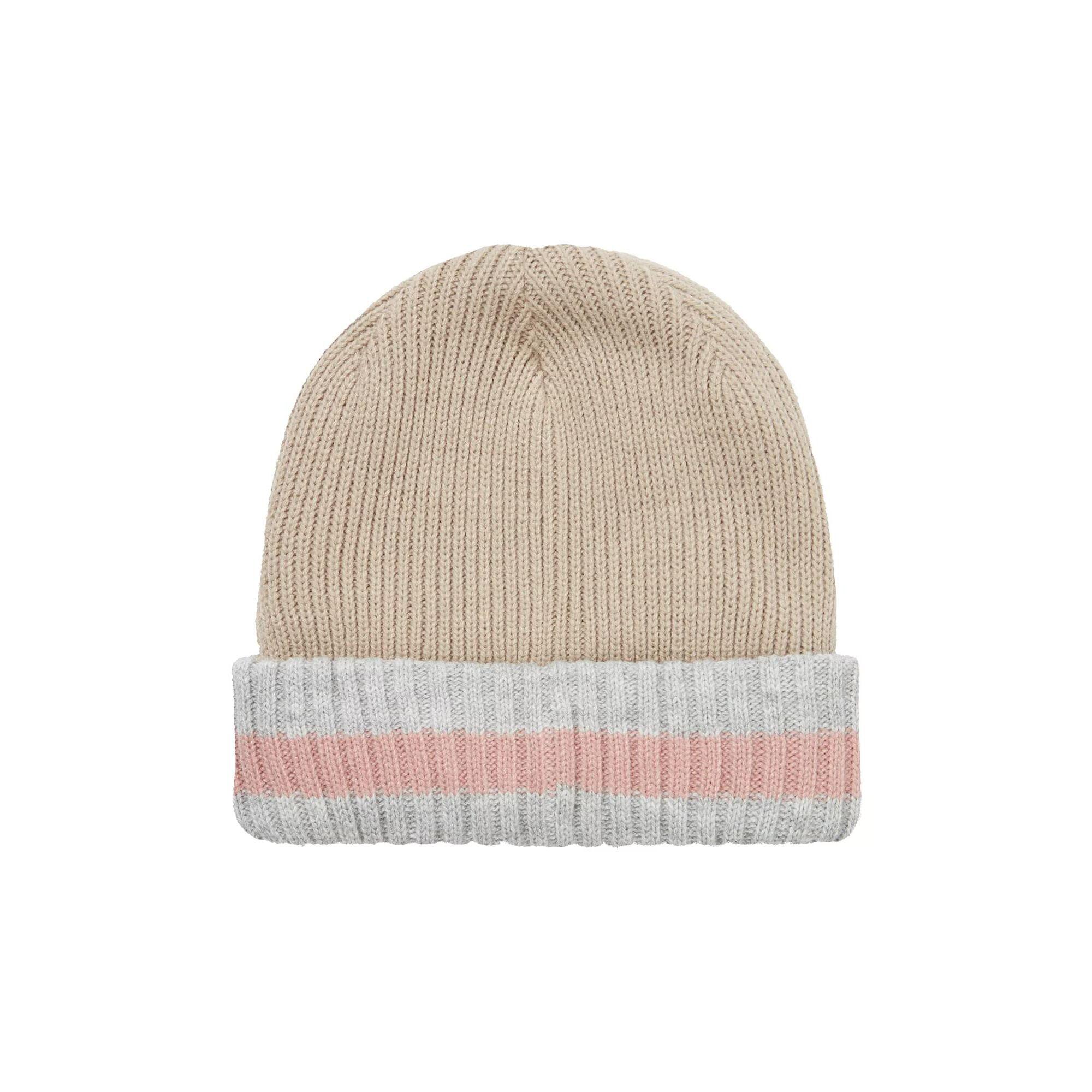 Mens & Ladies Waterproof Cold Weather Striped Roll Cuff Beanie Hat 2/3