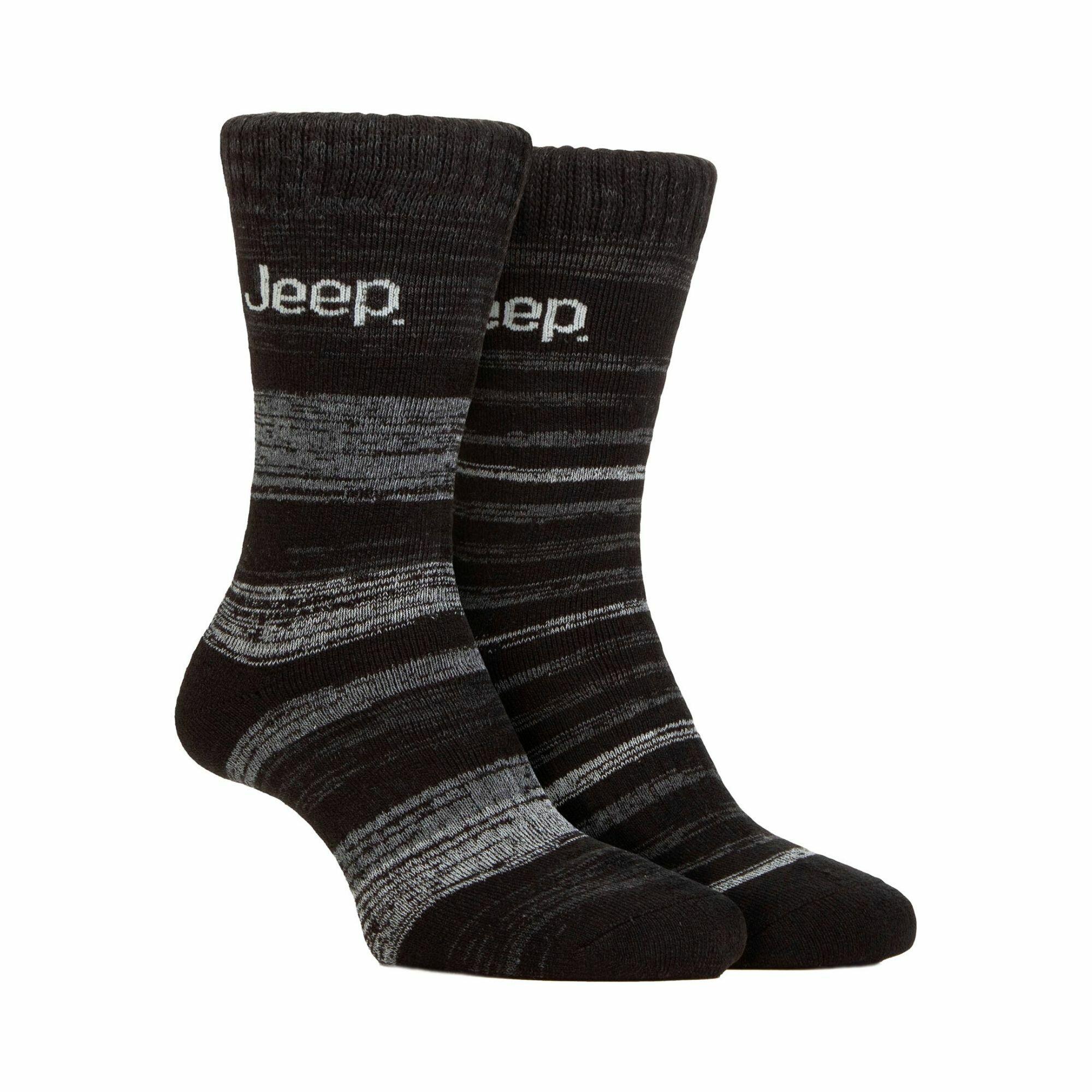 JEEP Men's 2 Pack Tech Thermal Boot Socks | Chunky Winter Performance Socks