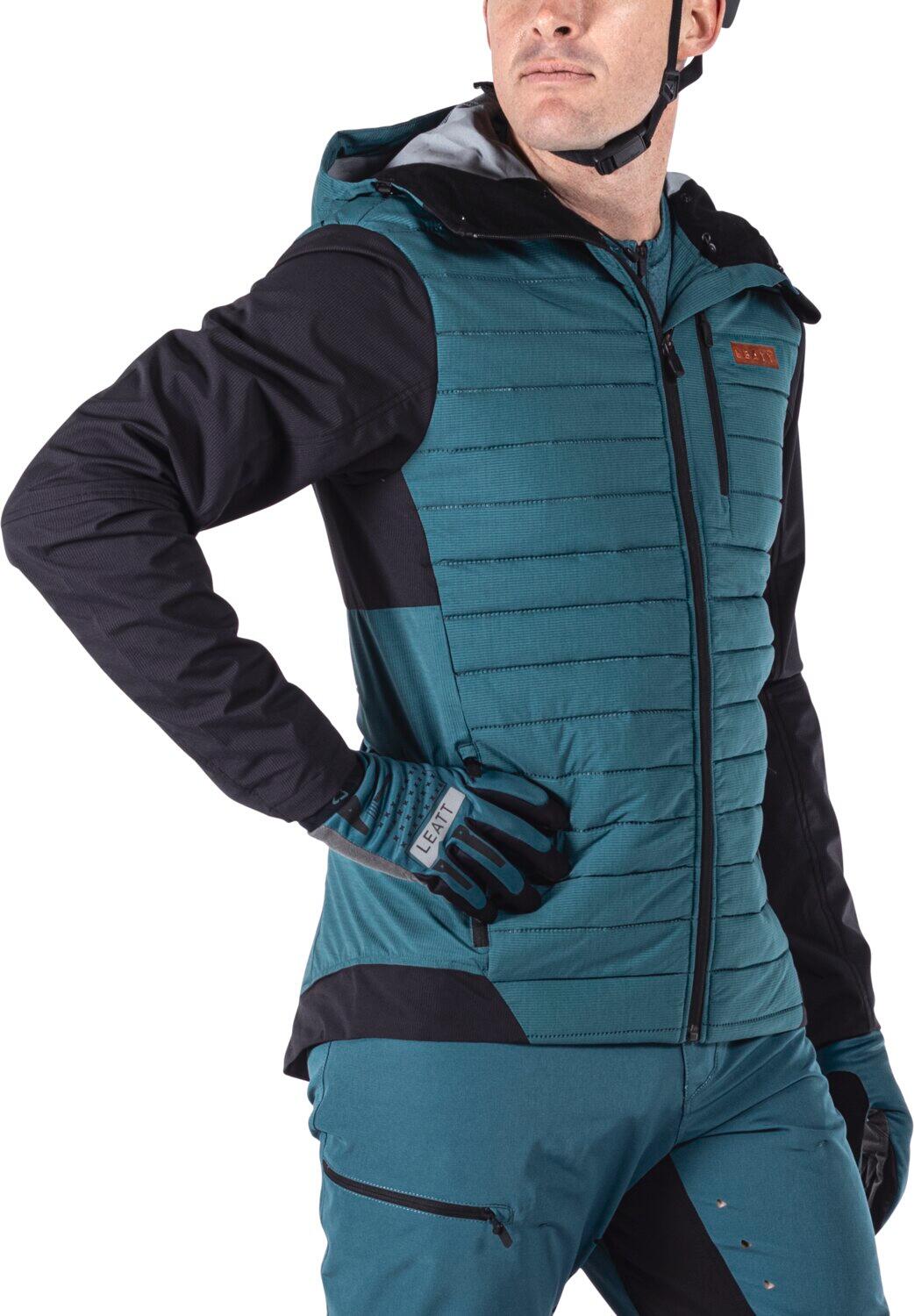 Veste coupe-vent MTB Trail 3.0 à capuche réglable Bleu Clair Homme 5/7