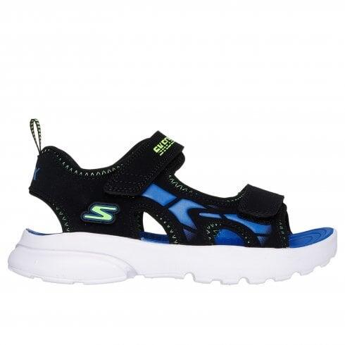 Sandalias Deportivas Niño Skechers 406513L_BBLM Negras con Cierre Adherente 7/7