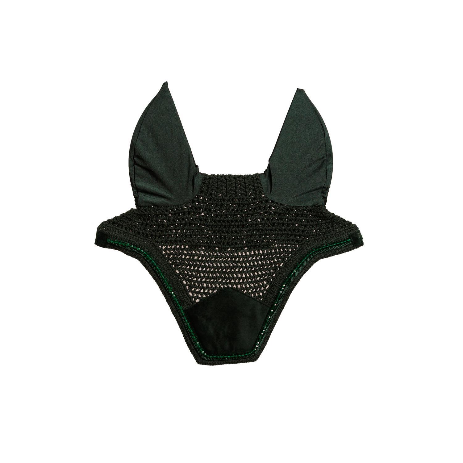 KENTUCKY HORSEWEAR Oornetje Wellington velvet pearls dennengroen