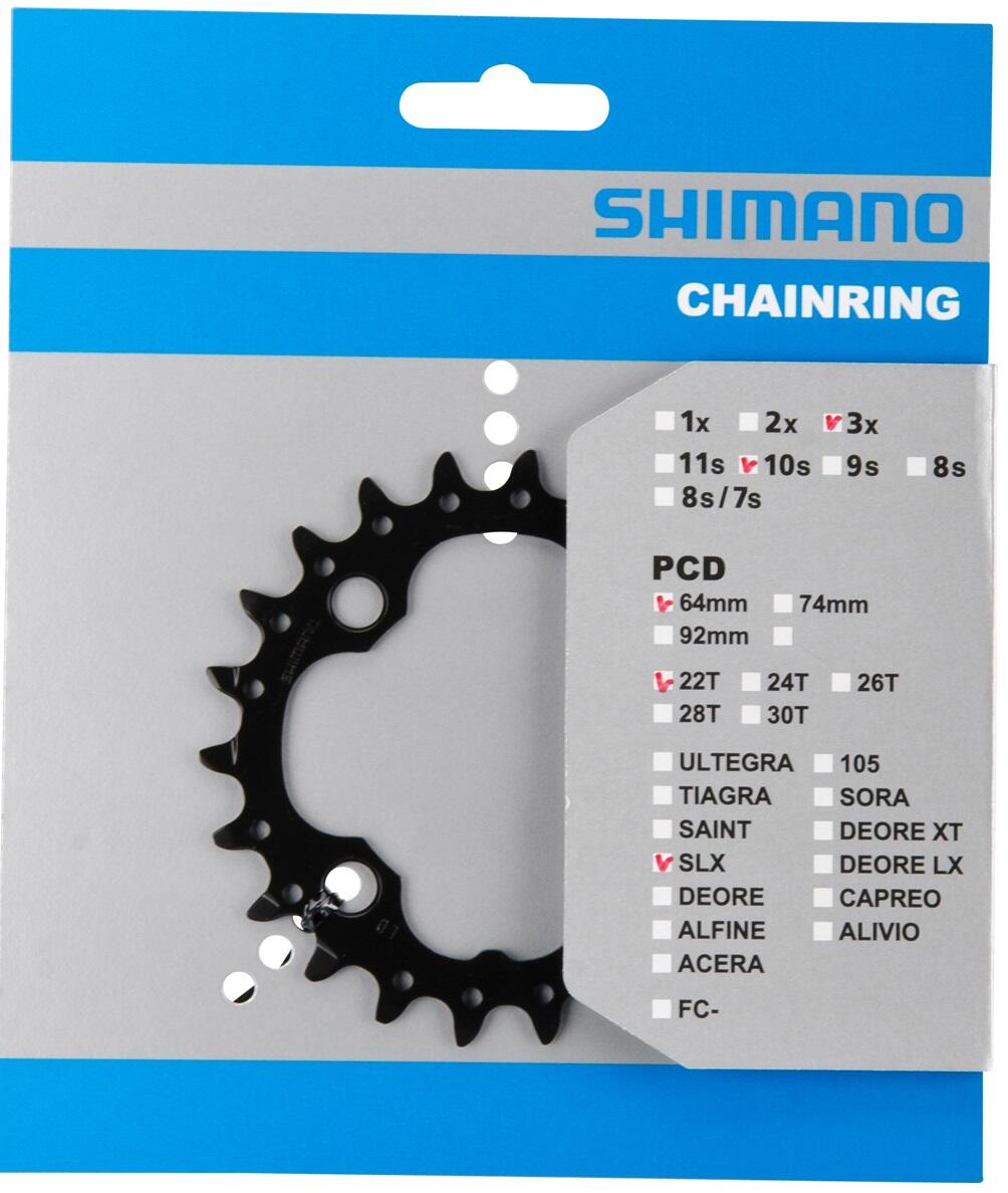 Shimano Corona 22 denti Deore/SLX FC-M612, 4 bracci, BCD 64 mm, 10 velocità. 2/3