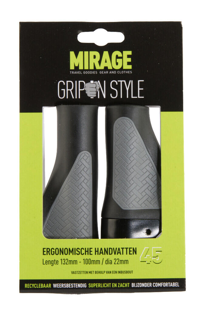 Mirage Fahrradgriffe - Ergonomisch, Bequem und Langlebig - Schwarz und Grau 2/2