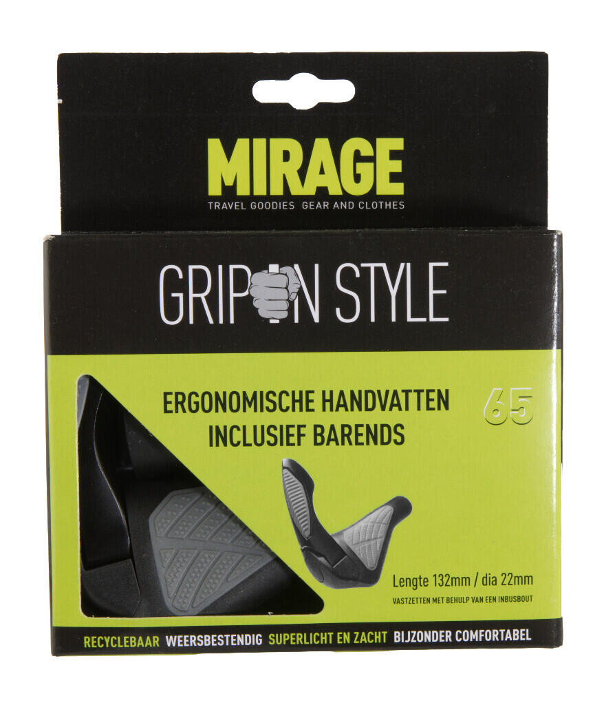Paire de poignées Grips style #65 - L = 134/134 mm avec barres - noir 2/2