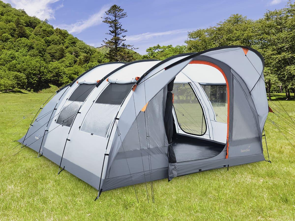 Skandika Tente Tunnel Egersund 5 XL Sleeper – 5 Places, Cabines Obscurcies, Hauteur 2 M, Anti-UV