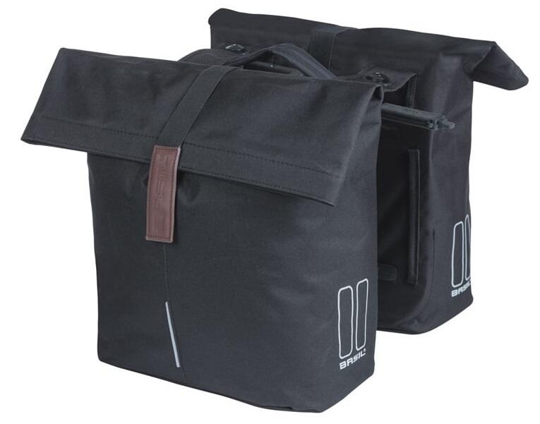 Basil City dubbele fietstas MIK 28-32L zwart - compacte en ruime tas 2/6