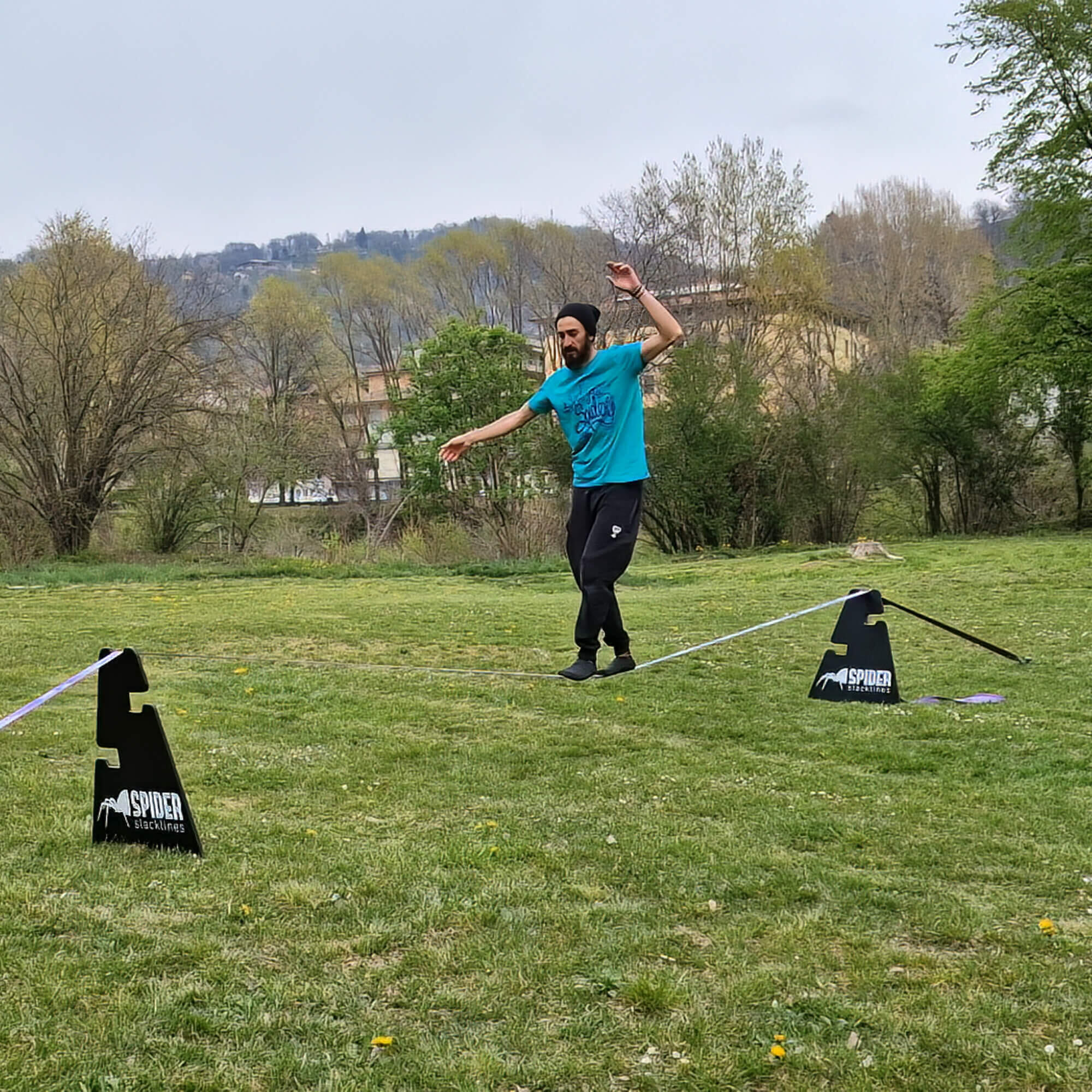 Outdoor Kit Custom Line - 2 höhenverstellbare Böcke + 1 Slackline 20mt 5/7