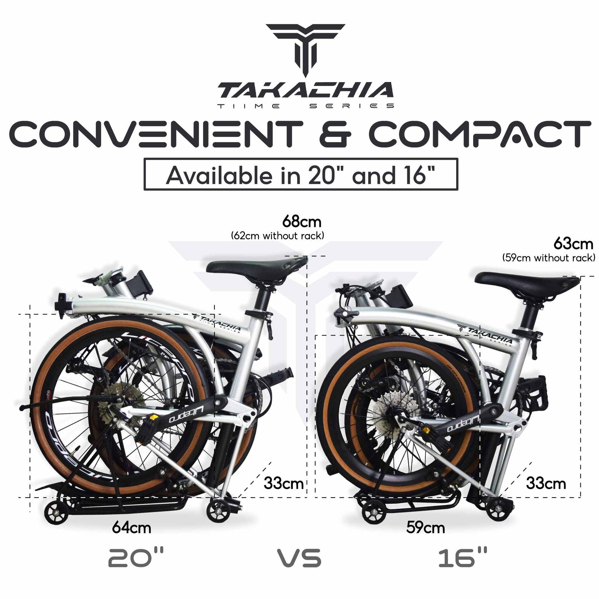 TAKACHIA TIIME SERIES C20 PRO 9-SPEED TRIFOLD BIKE [METALLIC RED