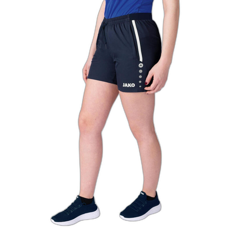 Shorts Allround Para Mujer JAKO - Poliéster Reciclado, Elásticos, Con Bolsillo Con Cremallera Y Cintura Con Cordón