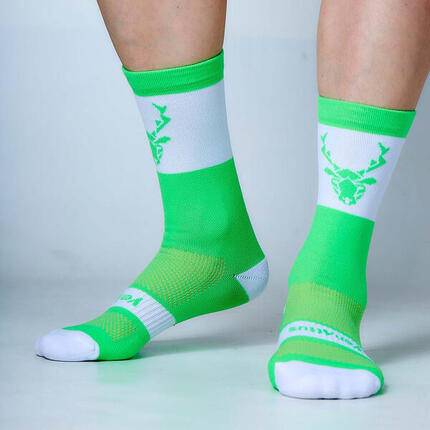 VENATTUS Laufsocken mit mittlerer Kompression JORACU Fluoreszierendes Grün-Weiß