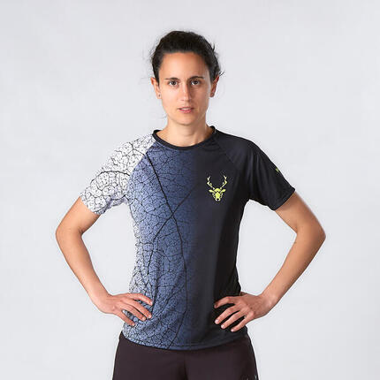 T-shirt de Running Trail Femme Jerge Noir Blanc