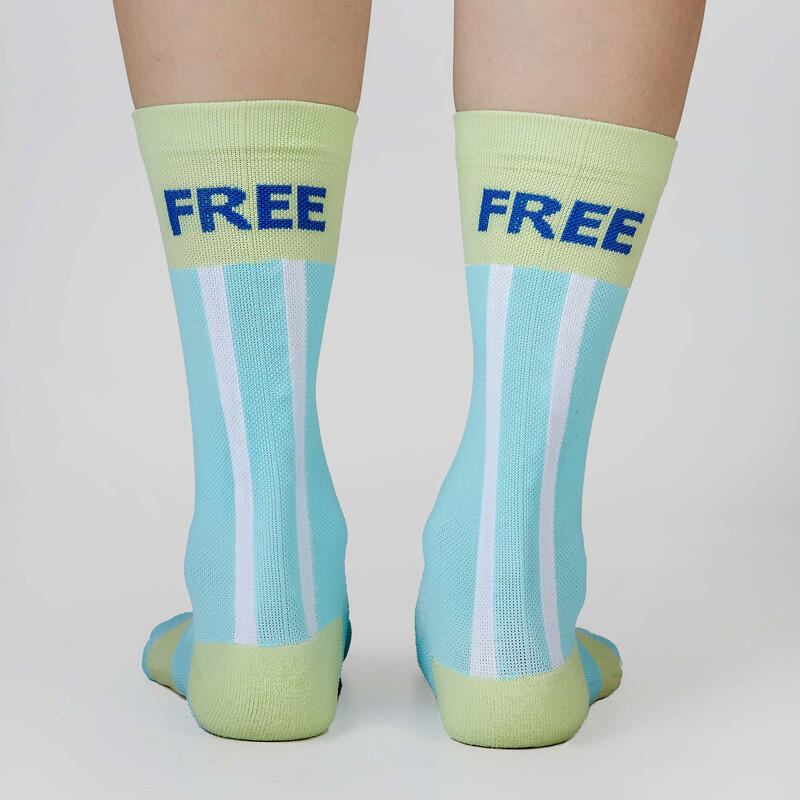 Chausettes de Running á compression moyenne VENATTUS LIBERTAS bleu-vert 2/3