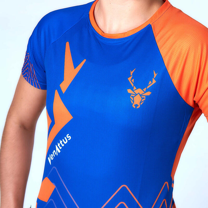 Hardloopshirt met korte mouwen voor dames Jano Blauw Oranje 2/7