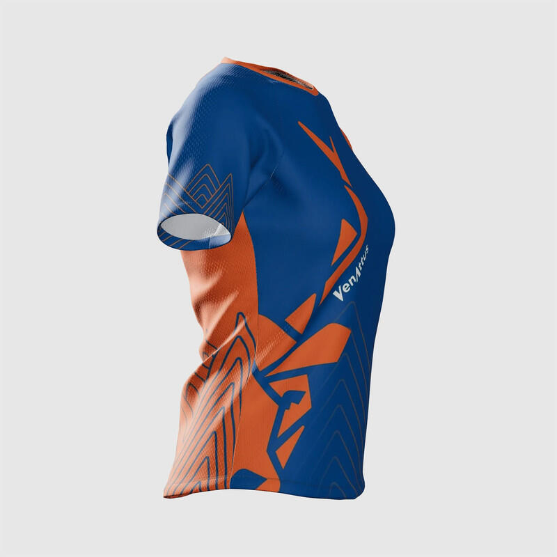 Hardloopshirt met korte mouwen voor dames Jano Blauw Oranje 5/7