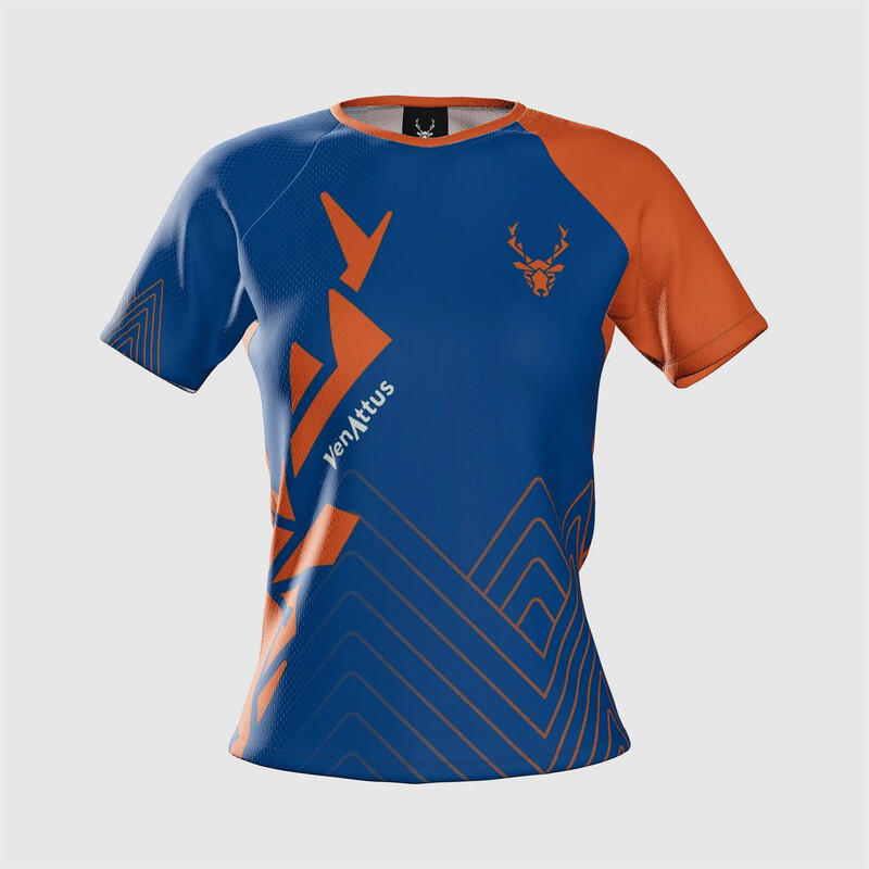 Hardloopshirt met korte mouwen voor dames Jano Blauw Oranje 4/7