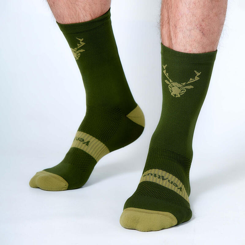 Chausettes de Running á compression moyenne VENATTUS MONTE vert-kiwi 1/3