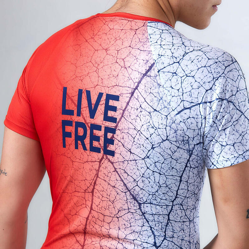 Hardloopshirt met korte mouwen voor damese Jerge Rood Wit 3/7