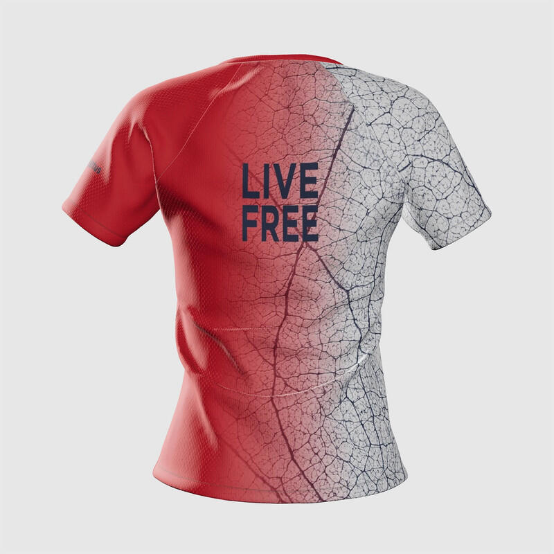Hardloopshirt met korte mouwen voor damese Jerge Rood Wit 6/7
