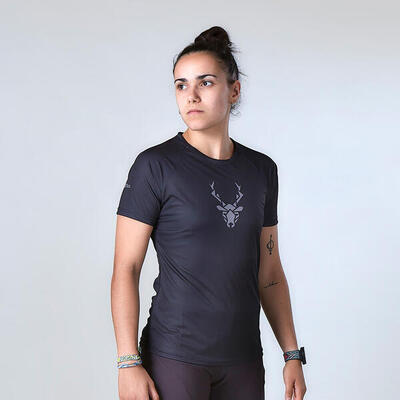 Maglia Running Trail donna Herba Nero
