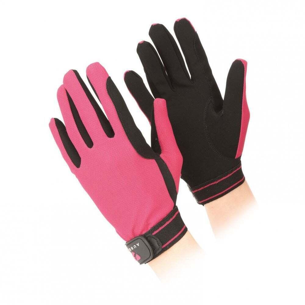 AUBRION Unisex Adult Mesh Riding Gloves (Raspberry)