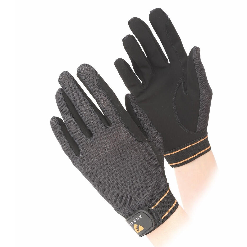 AUBRION Unisex Adult Mesh Riding Gloves (Black)