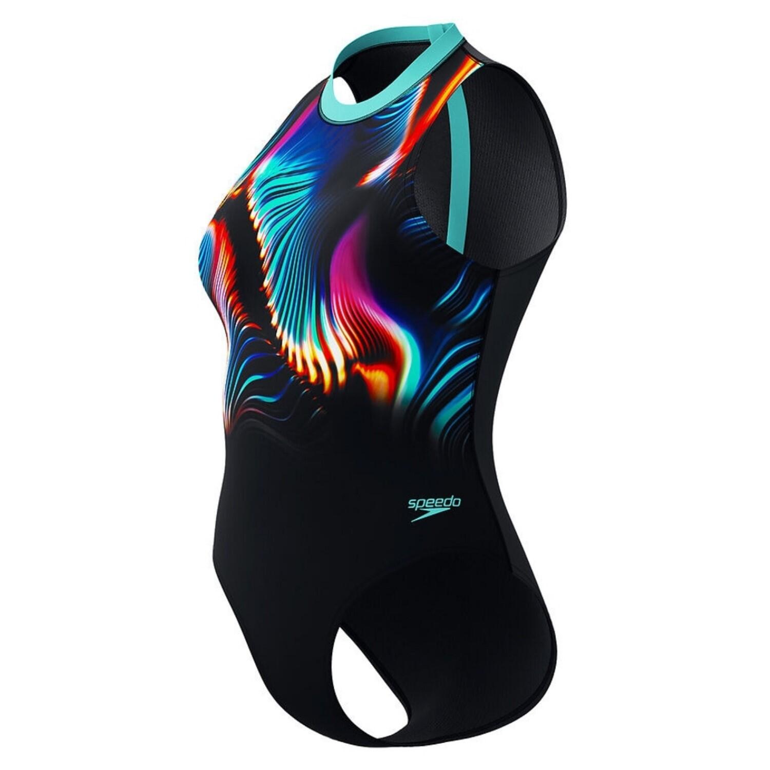 Maillot de bain Speedo Printed Hydrasuit Noir / Bleu 6/7