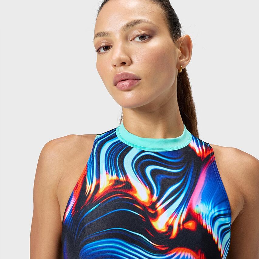 Speedo Badpak Printed Hydrasuit Zwart / Blauw 6/7