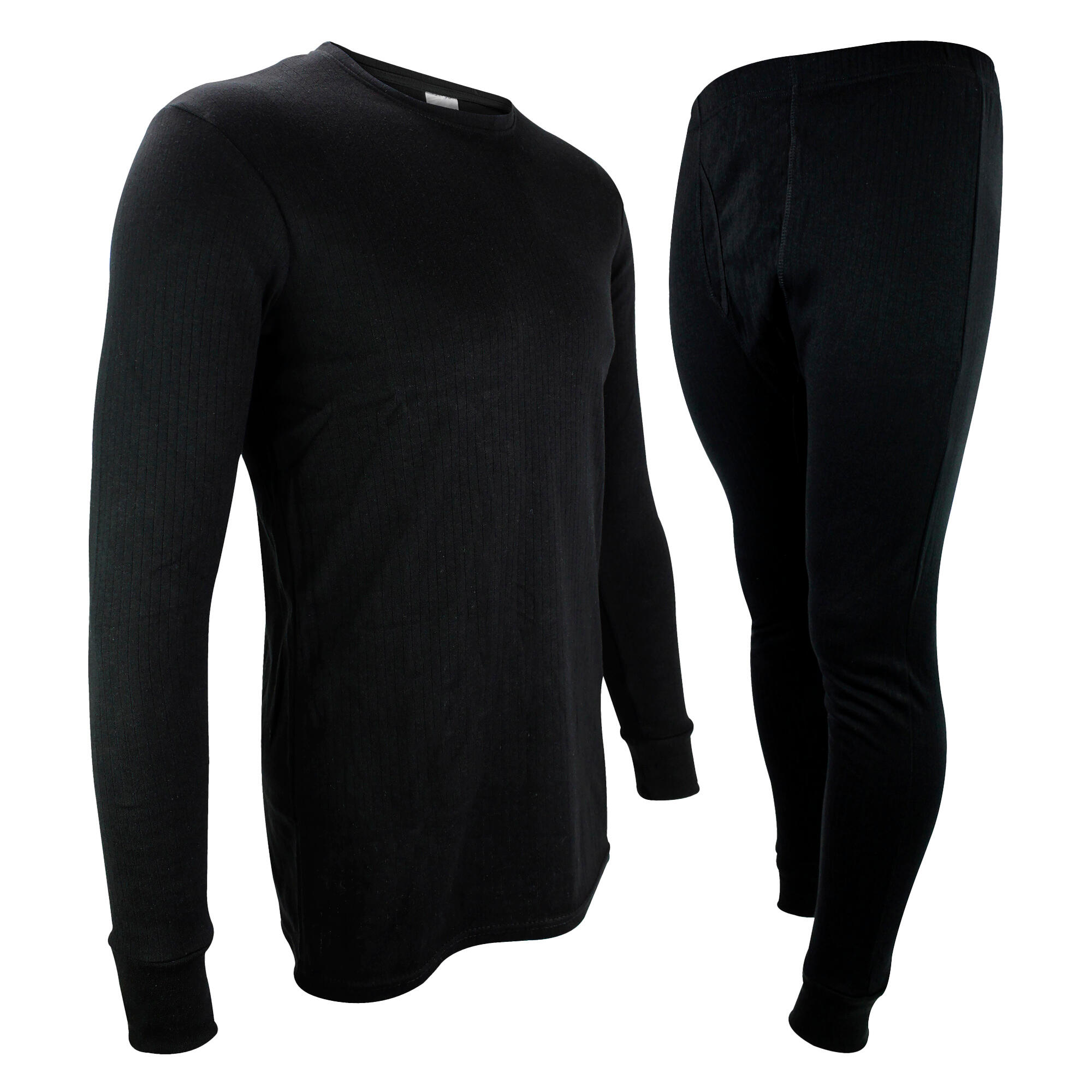 Mens Thermal Underwear Set Fleece Lined Top Long Johns Set