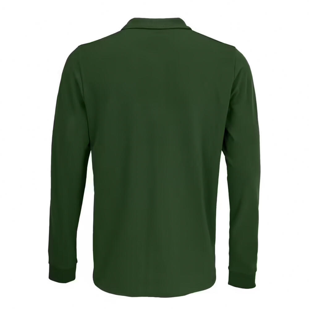 Maglietta Polo Manica Lunga Adulto Unisex SOLS Verde Bottiglia 2/4