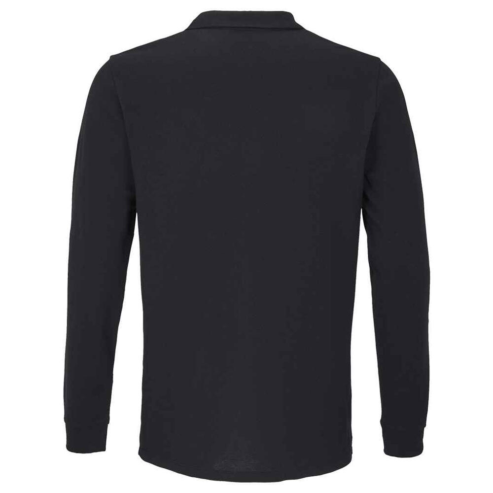 Maglietta Polo Manica Lunga Adulto Unisex SOLS Planet Nero 2/4