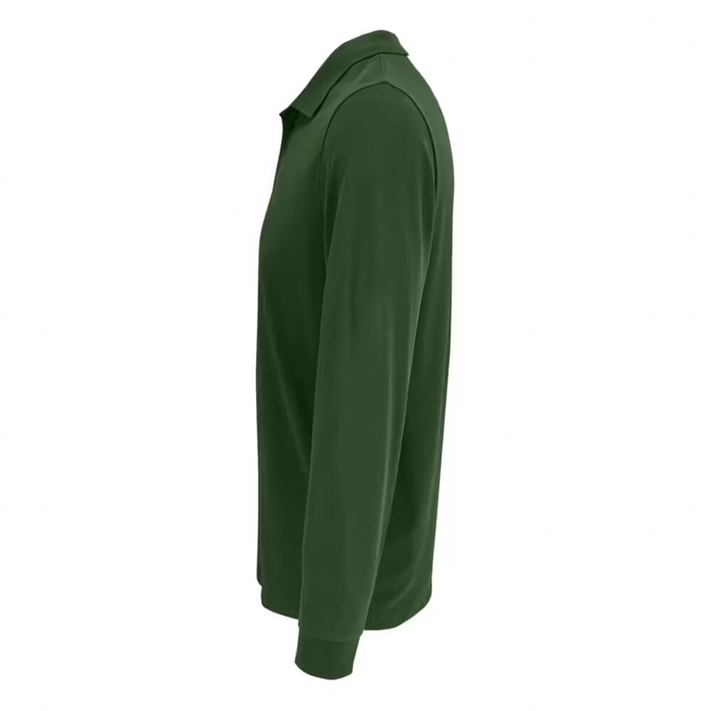 Maglietta Polo Manica Lunga Adulto Unisex SOLS Verde Bottiglia 3/4