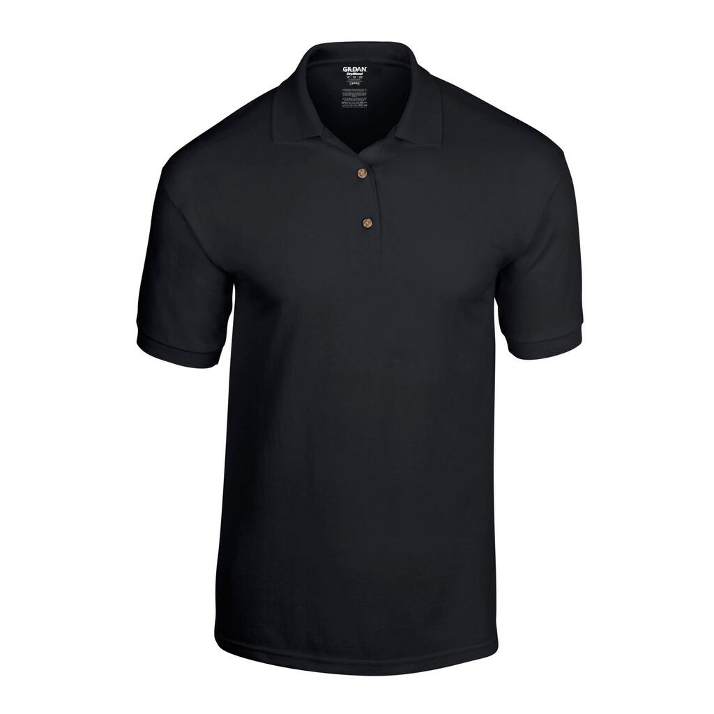 Unisex Adult Dryblend Jersey Polo Shirt (Black)