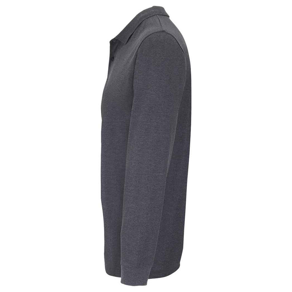 Maglietta Polo Manica Lunga Adulto Unisex SOLS Planet Carbone Melange 3/4