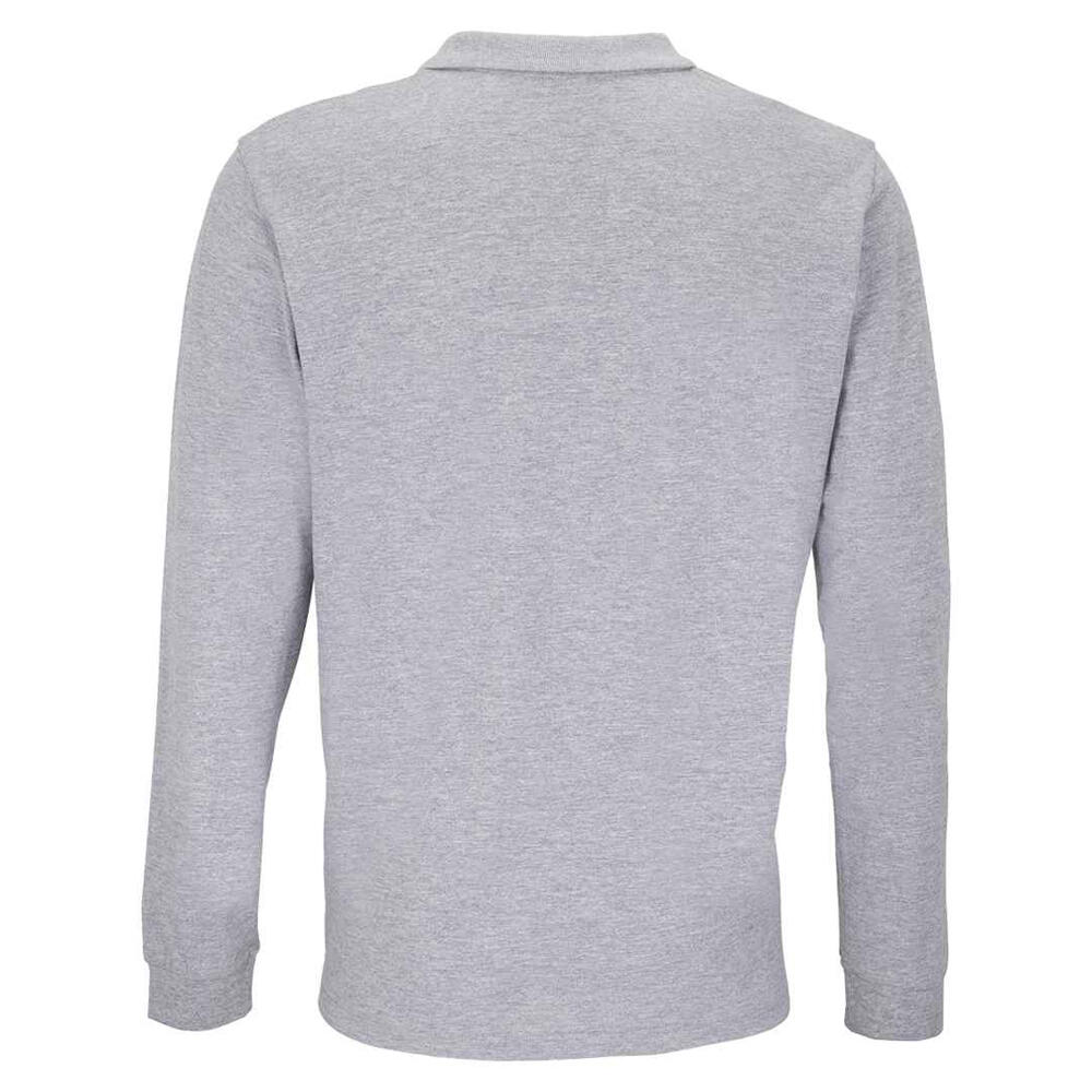Maglietta Polo Manica Lunga Adulto Unisex SOLS Planet Grigio Melange 2/4