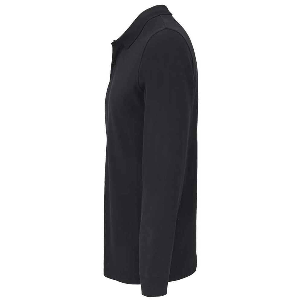 Maglietta Polo Manica Lunga Adulto Unisex SOLS Planet Nero 3/4