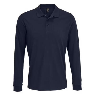 Unisex poloshirt met lange mouwen van katoen voor volwassenen (wit)