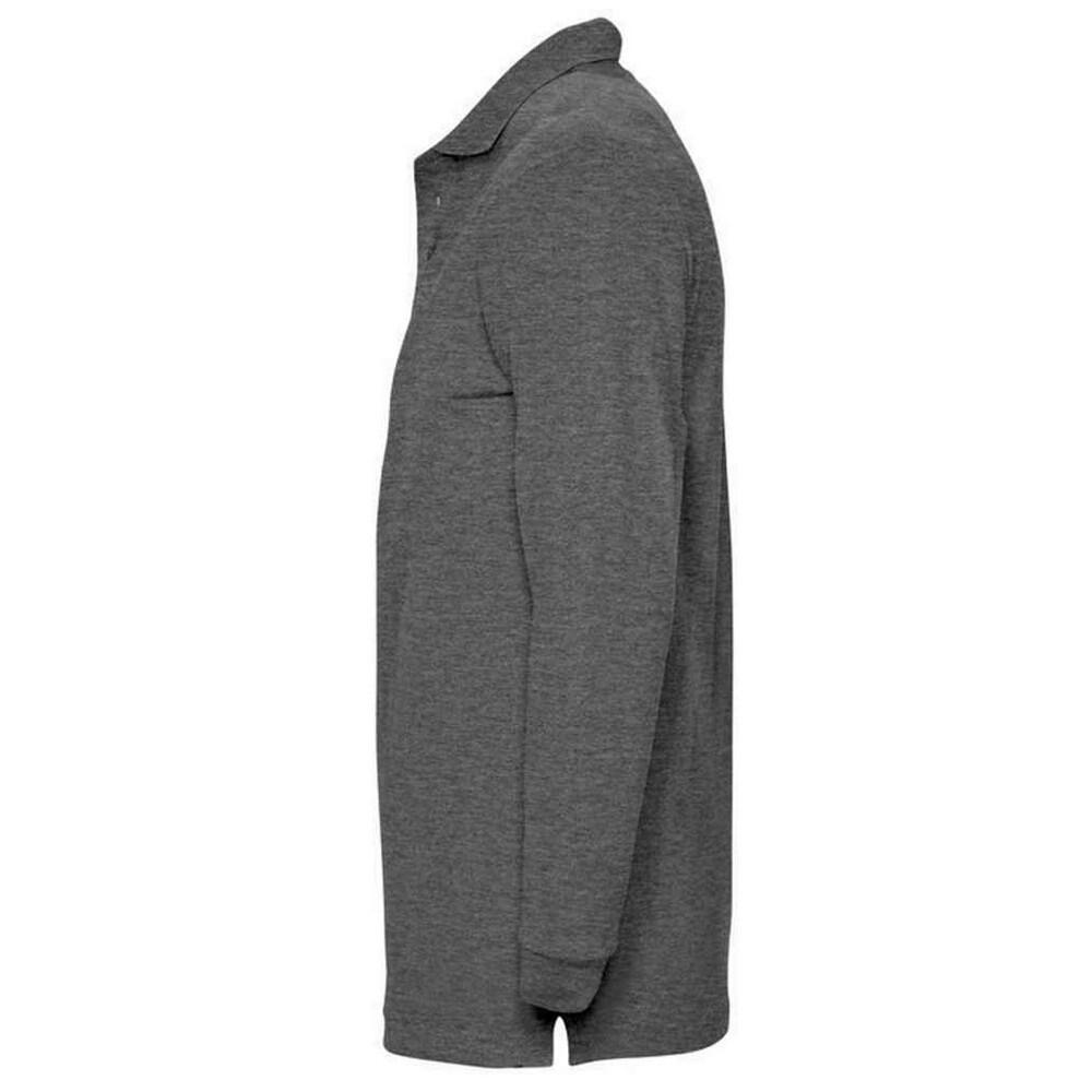 Camisa pólo unissexo de manga comprida Winter II Melange para adultos (Melange 3/4