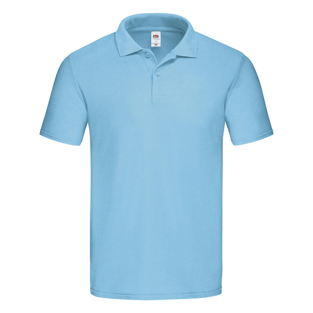 FRUIT OF THE LOOM Camisola pólo original unissexo para adultos Novo azul celeste