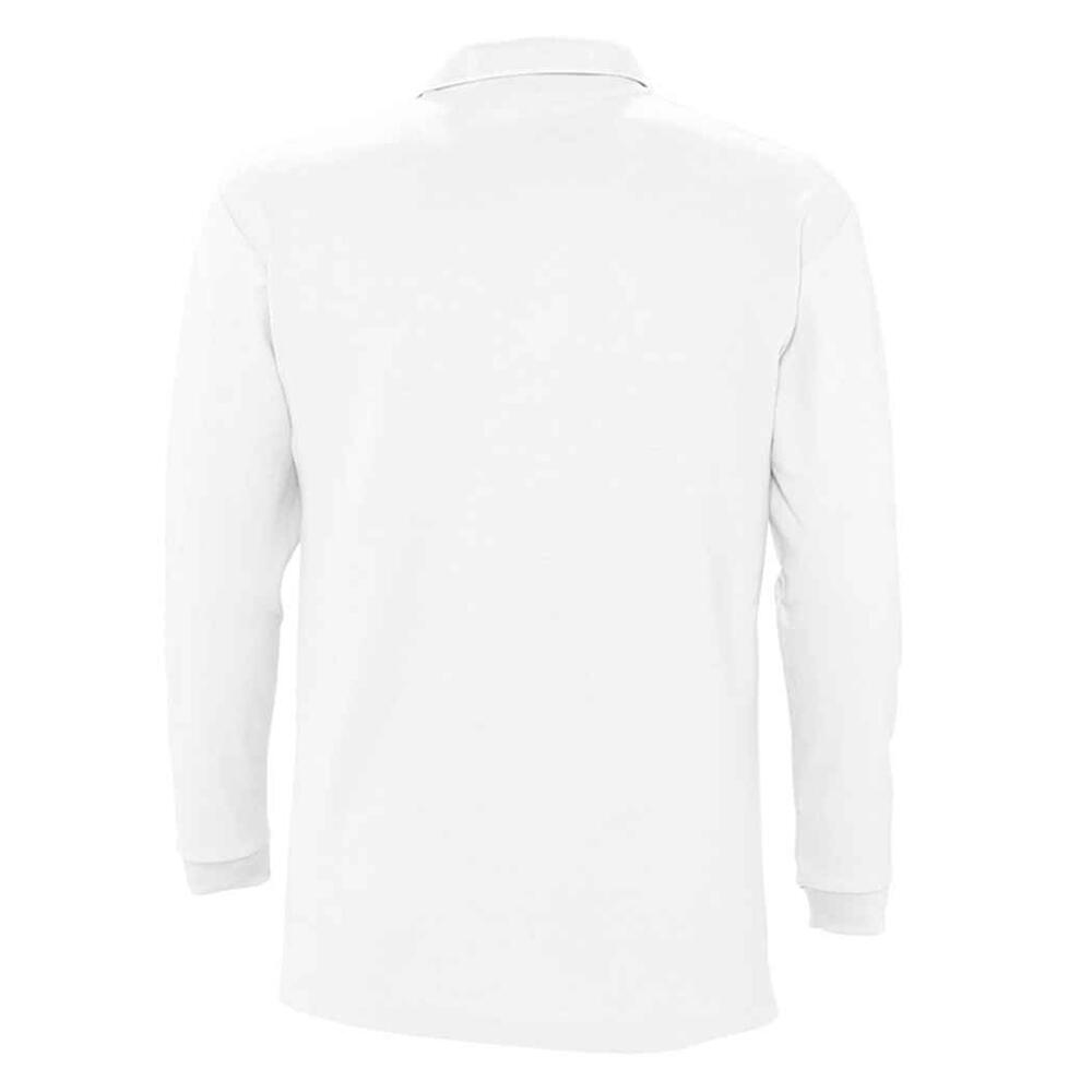 Volwassen uniseks Winter II poloshirt met lange mouwen (Wit) 2/4