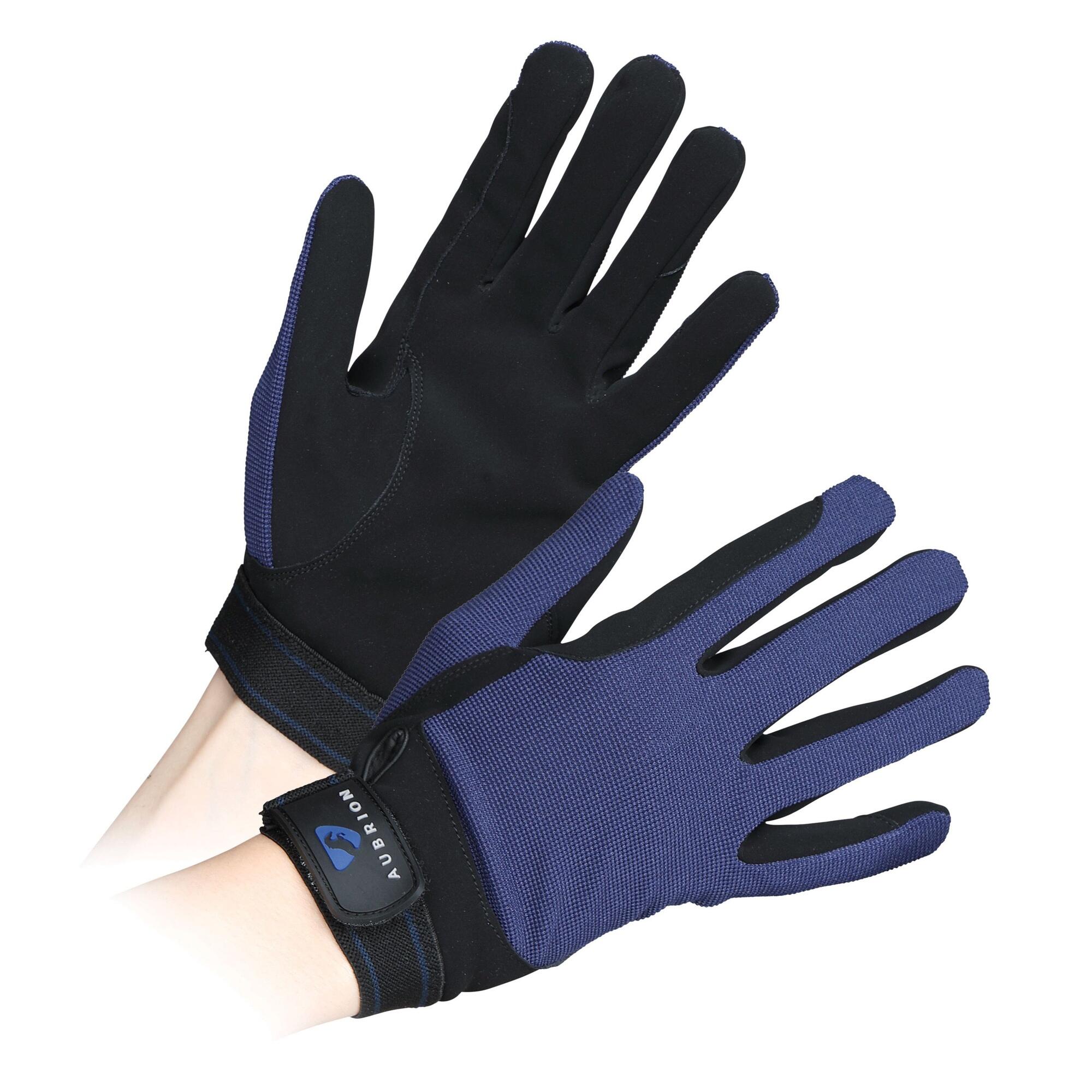 AUBRION Unisex Adult Mesh Riding Gloves (Navy)