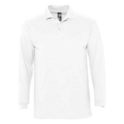 Volwassen uniseks winter ii poloshirt met lange mouwen (wit)