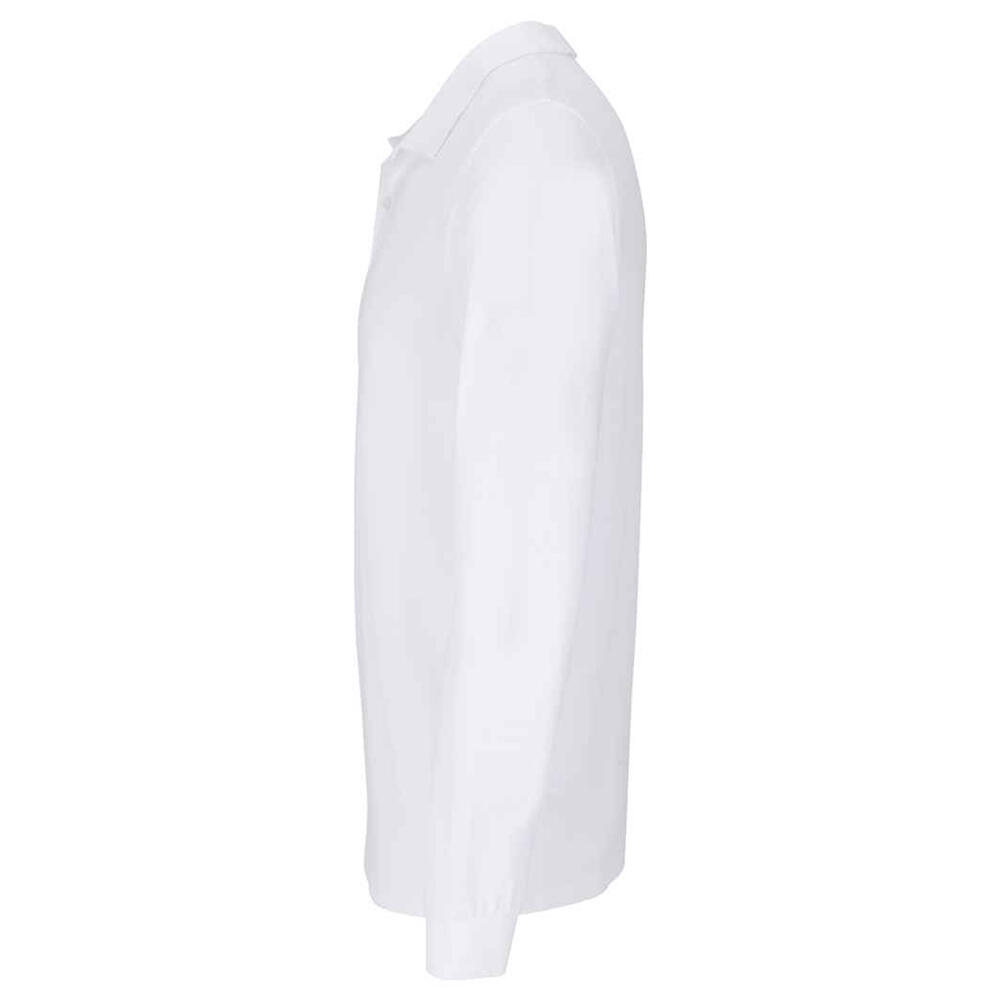 Unisex Adult Planet Poloshirt met lange mouwen (Wit) 3/4