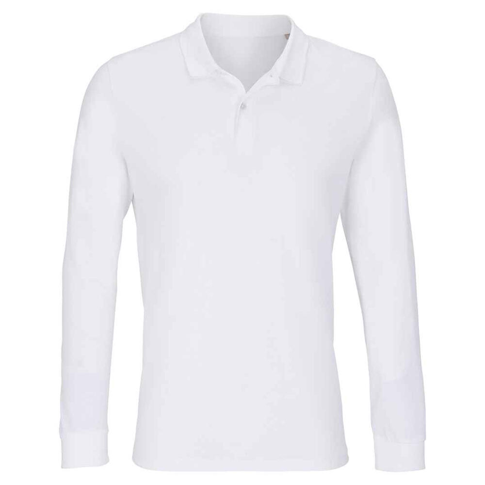 Unisex Adult Planet LongSleeved Polo Shirt (White)