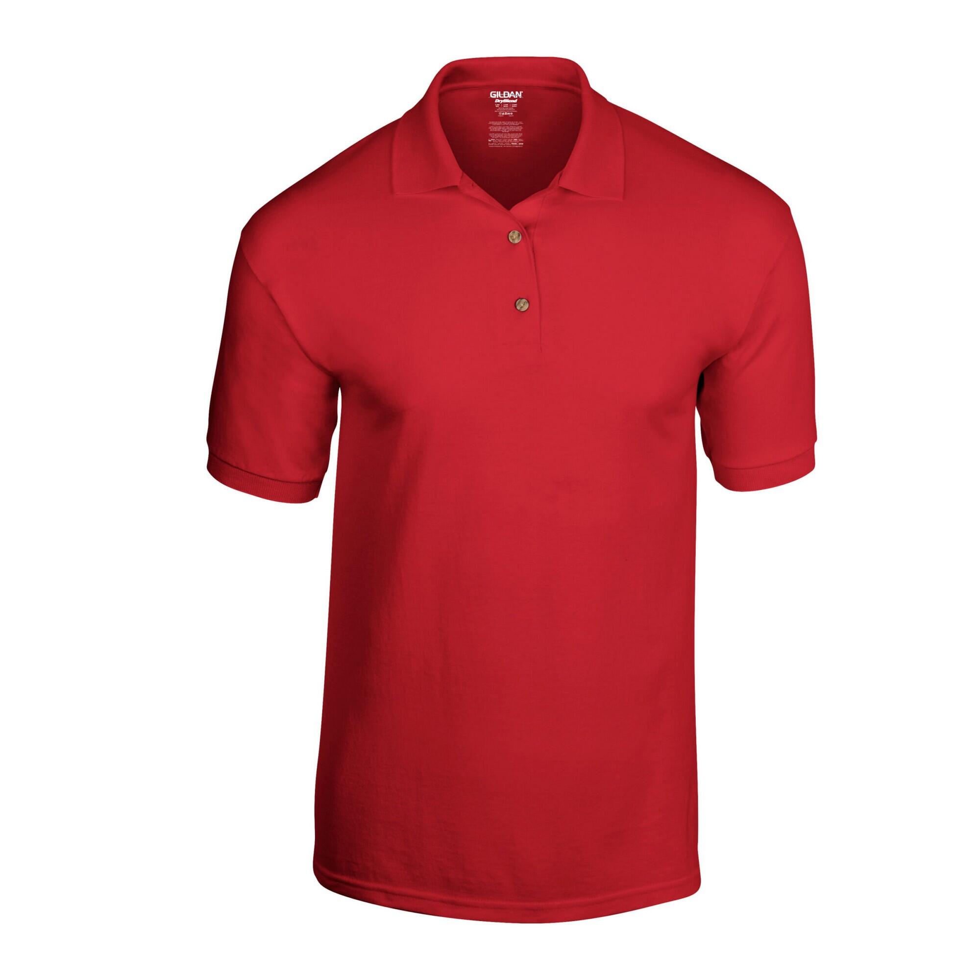 GILDAN Camisola pólo de malha seca unissexo para adultos Vermelho