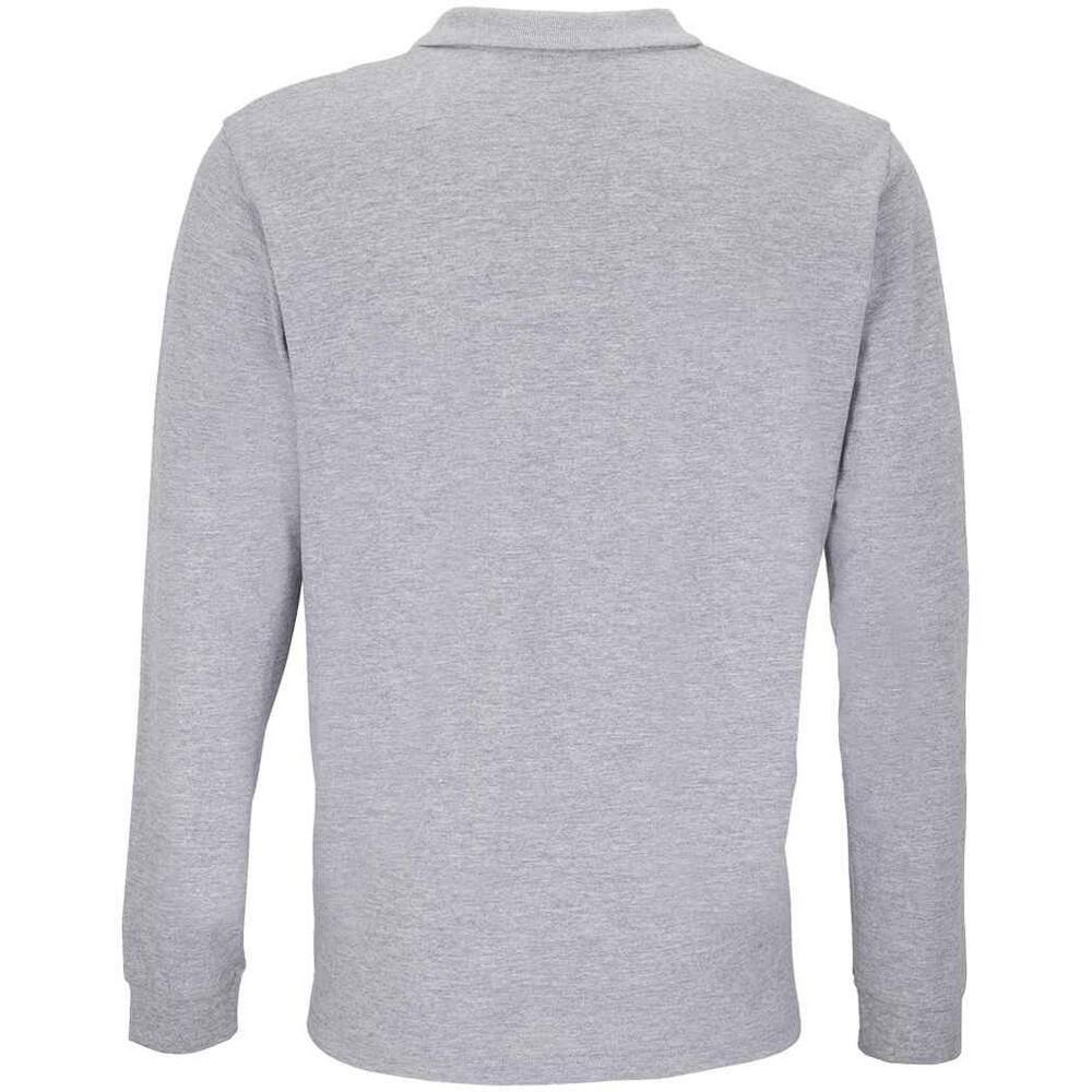 Unisex Adult Planet Marl Pique LongSleeved Polo Shirt (Grey Marl) 2/4