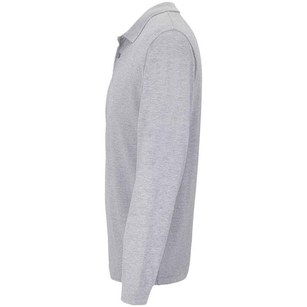 Unisex Adult Planet Marl Pique LongSleeved Polo Shirt (Grey Marl) 3/4
