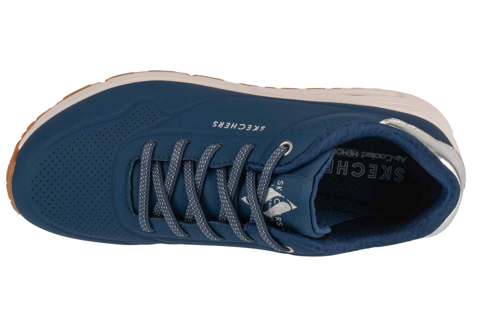 Chaussures Femmes Skechers Uno Shimmer Away bleu 3/4