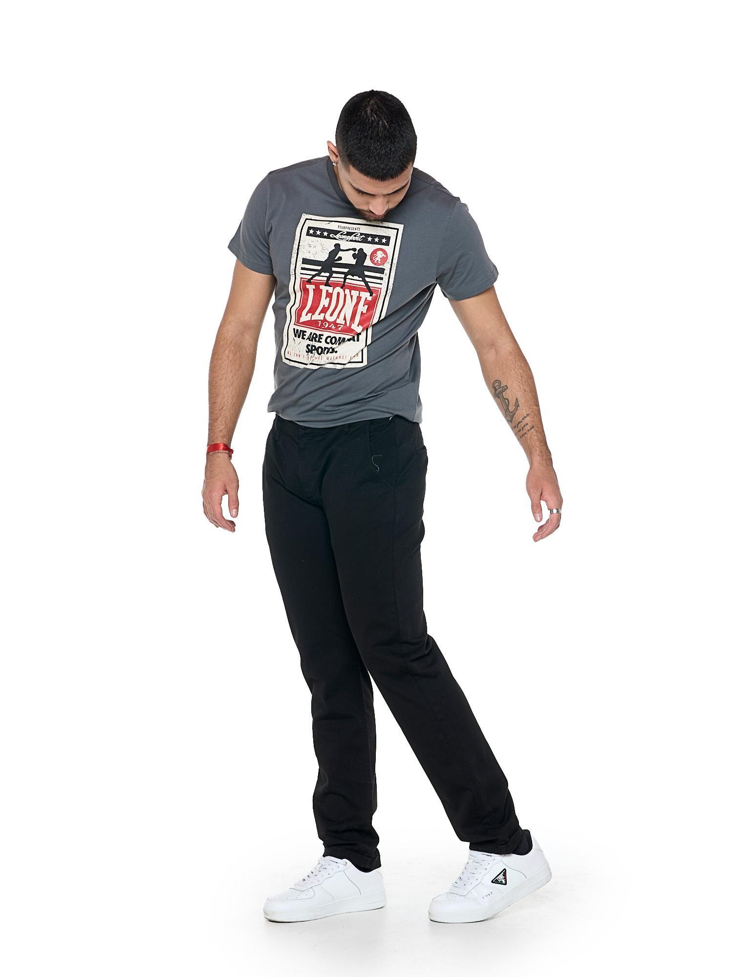 Leone 1947 Vintage Dept. Męskie spodnie chino z prostymi nogawkami z twillu