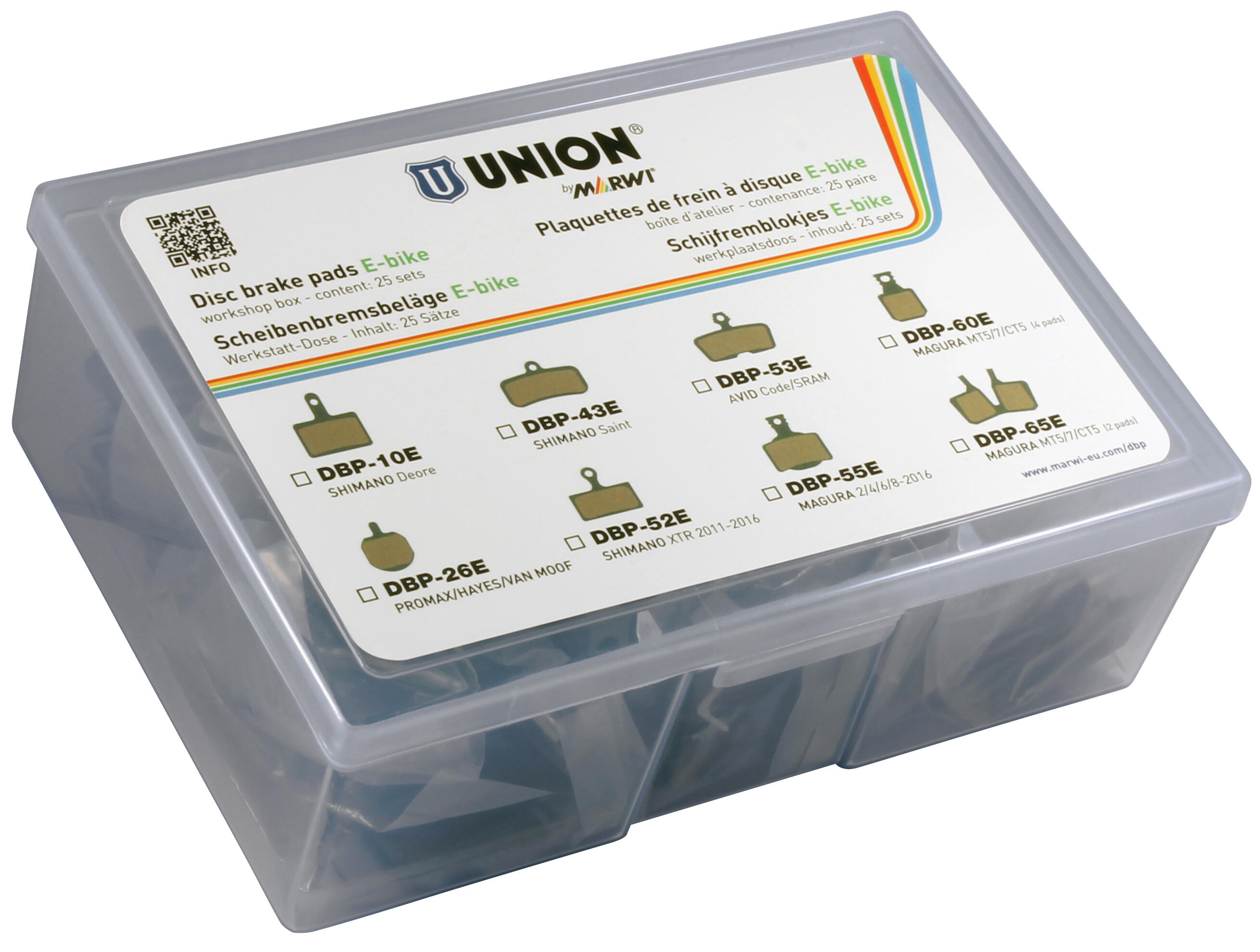 Marwi Union Schijfremblokken DBP-53E voor Avid Code SRAM (25 stuks) 1/1