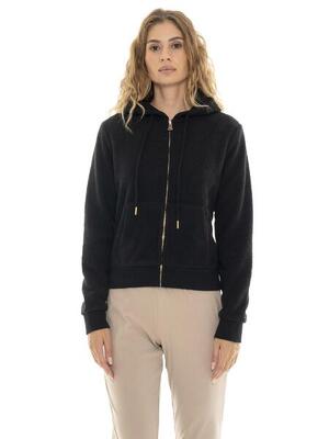 Giacca in sherpa da donna invernale con cappuccio e zip "Relaxed